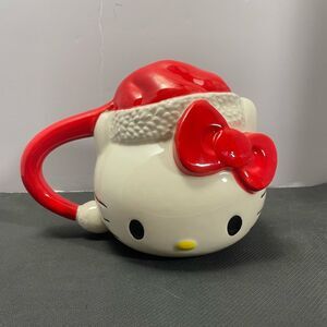 Sanrio Hello Kitty Christmas Holiday Sculpted 3D Santa Hat Ceramic MUG